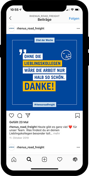 Instagram für Rhenus Road Freight