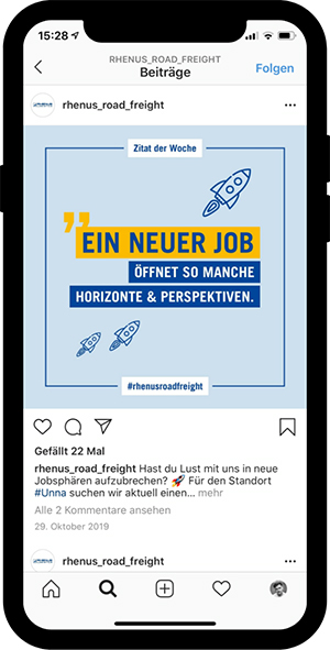 Instagram für Rhenus Road Freight