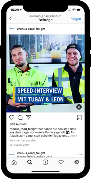 Instagram für Rhenus Road Freight